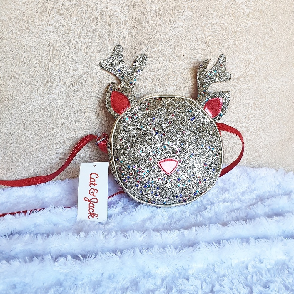 Nwt Cat & Jack Gold Reindeer Adjustable Bag